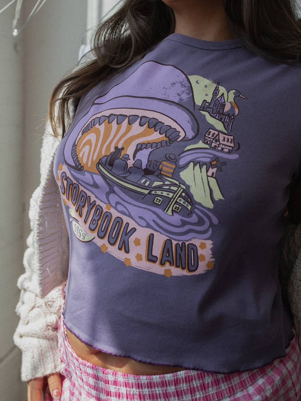 The Storybook Land Ruffle Trim Baby Tee in Purple Haze
