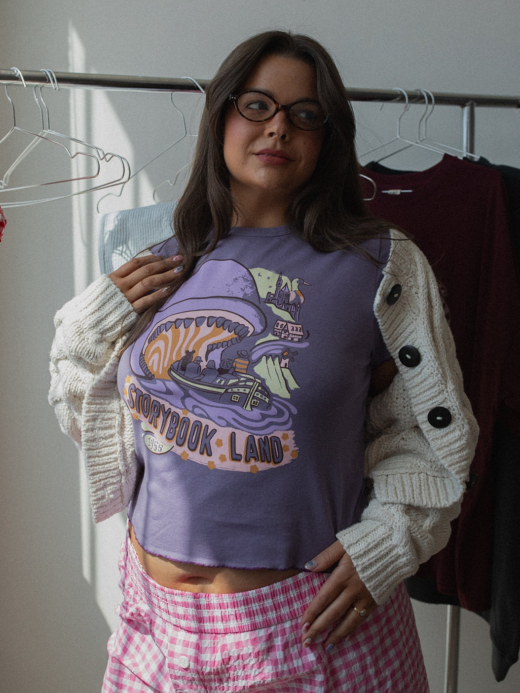The Storybook Land Ruffle Trim Baby Tee in Purple Haze