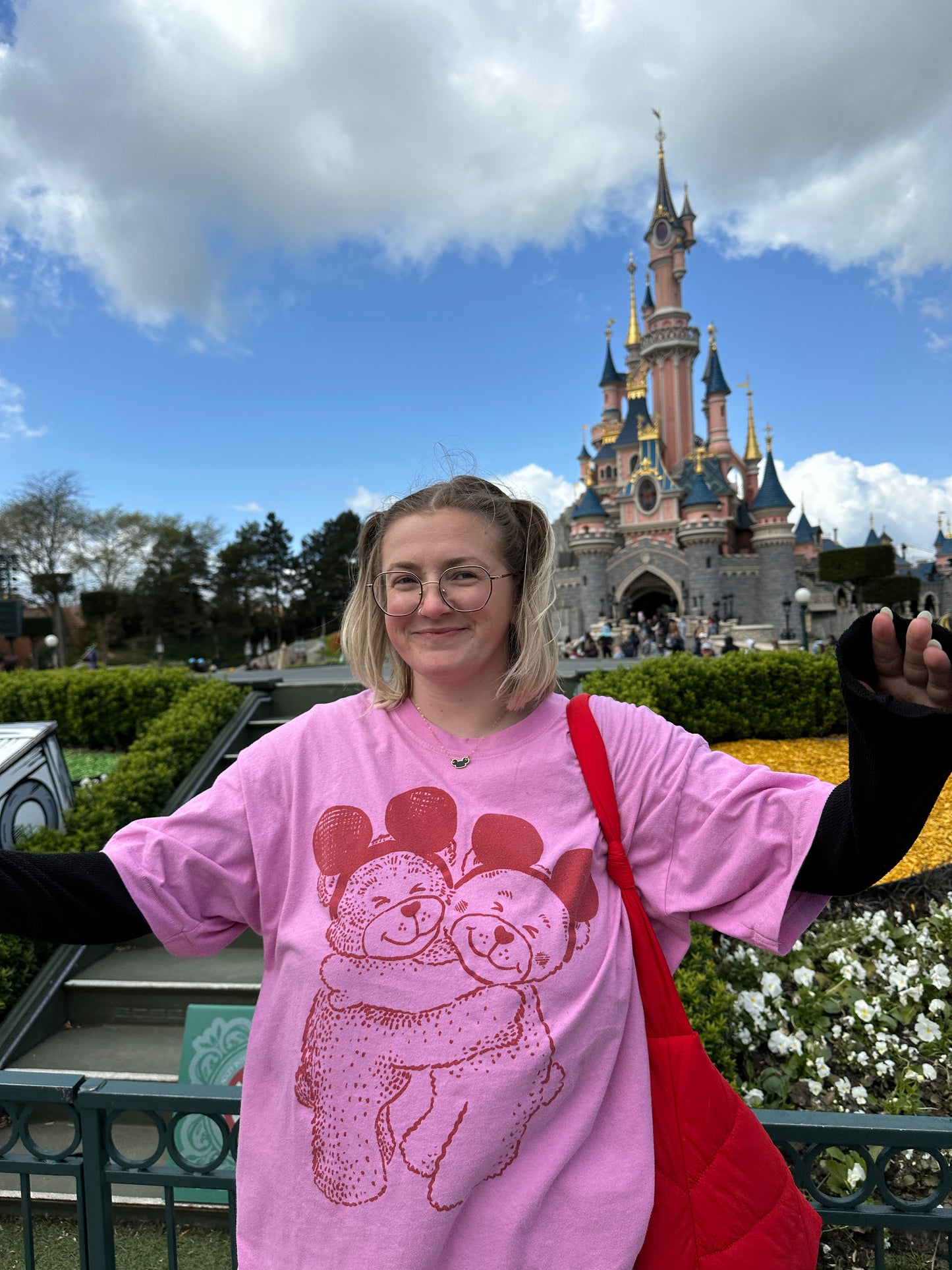 The Park Bears Oversized Tee in Pink