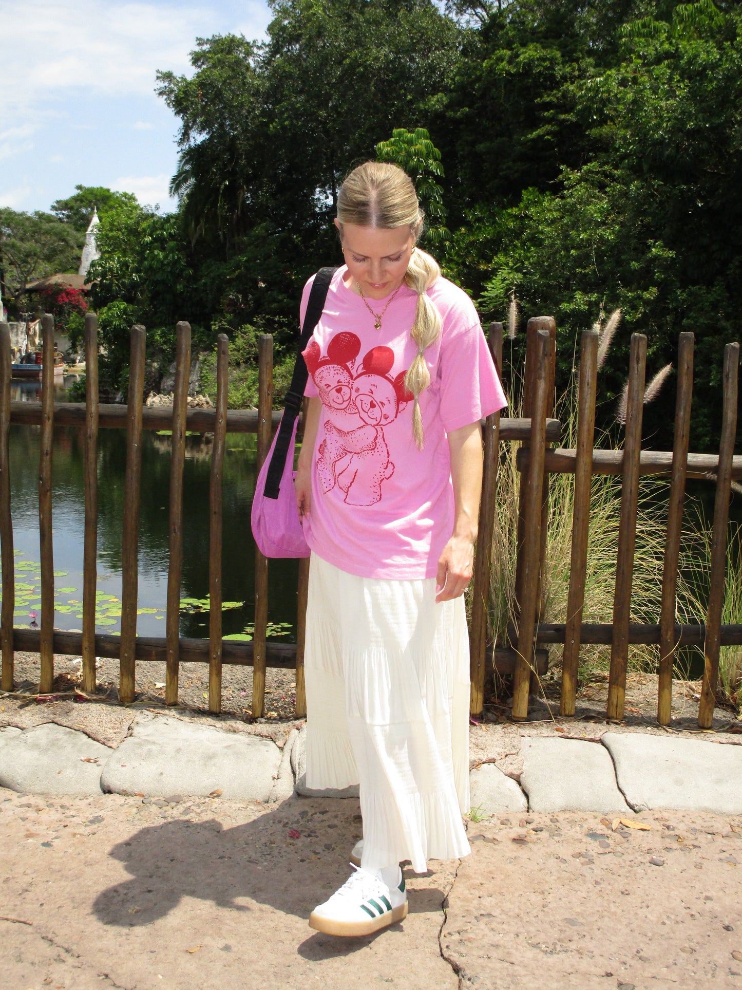 The Park Bears Oversized Tee in Pink