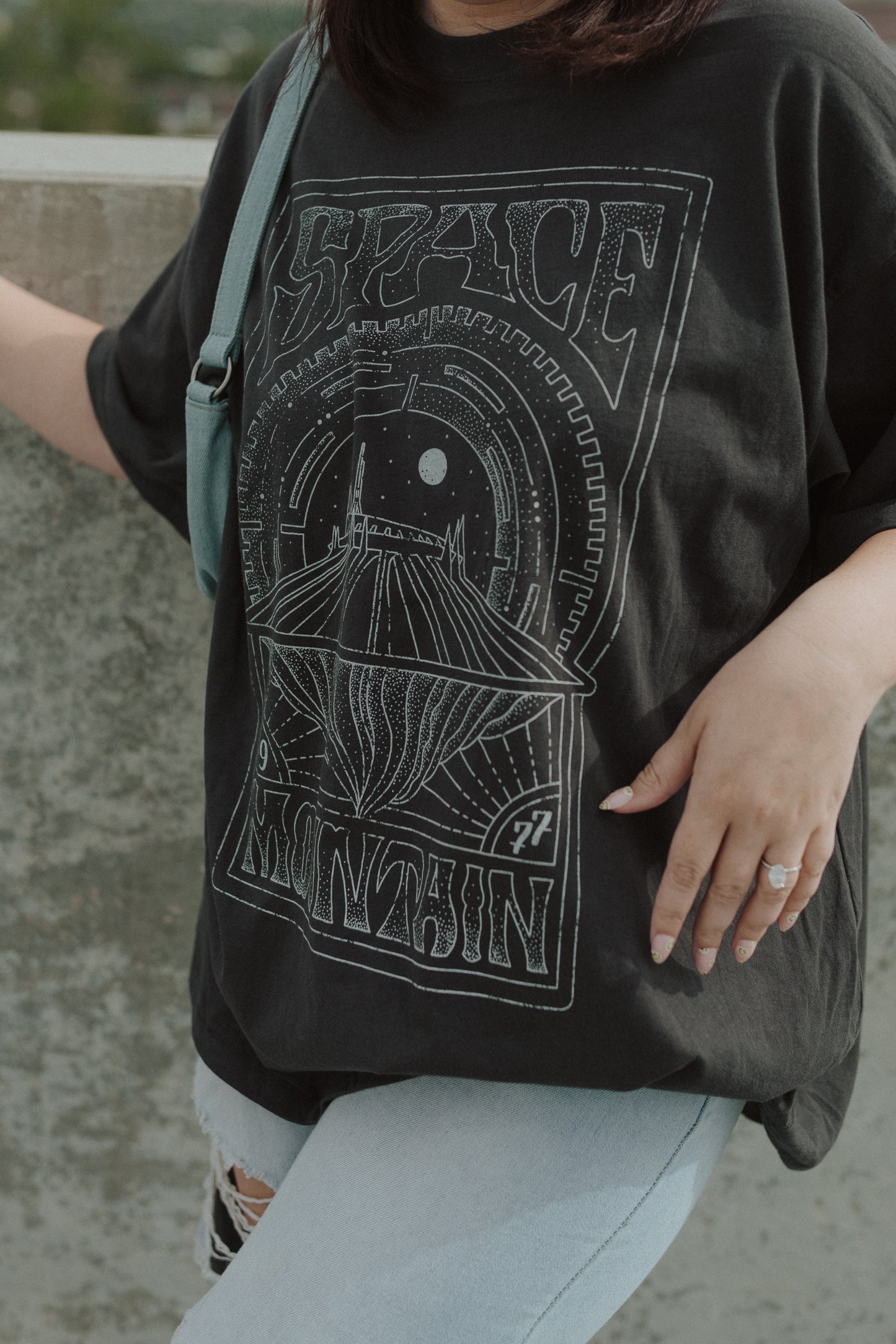 The Space Oversized Tee in Vintage Black *Updated Style*