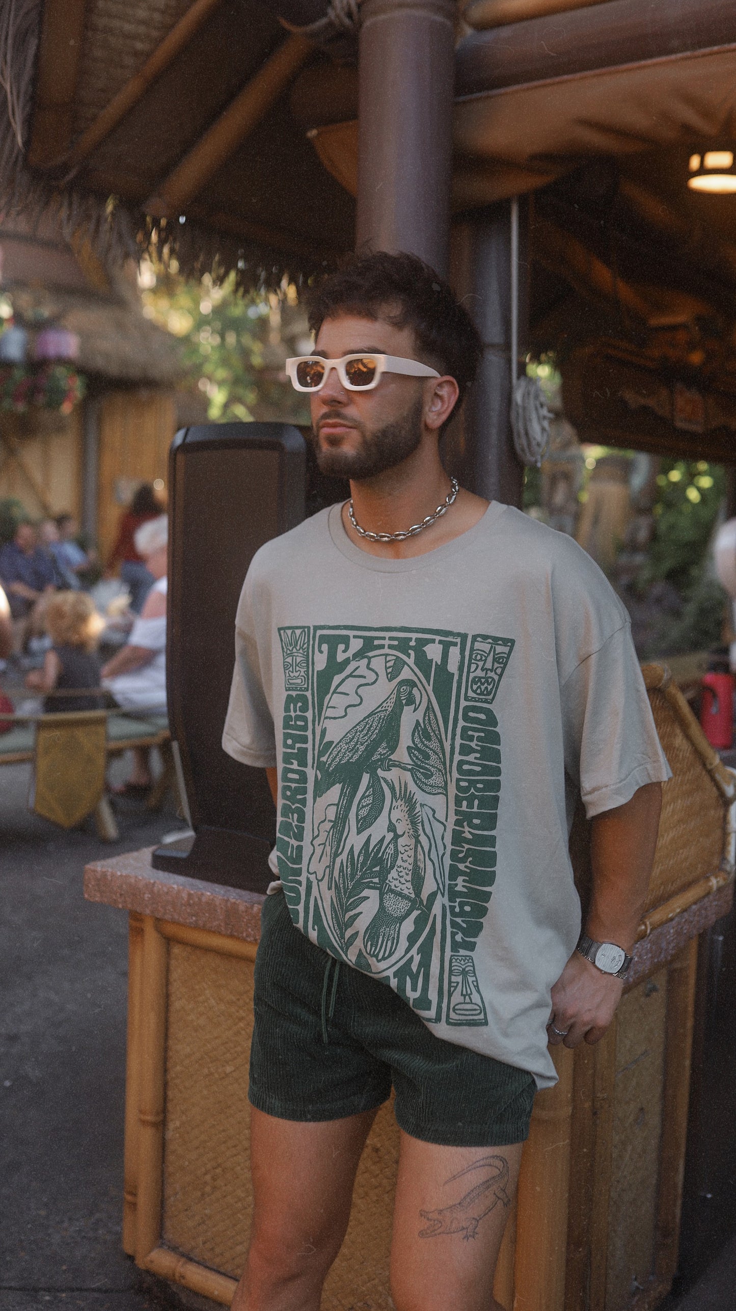 The Tiki Oversized Tee in Sage