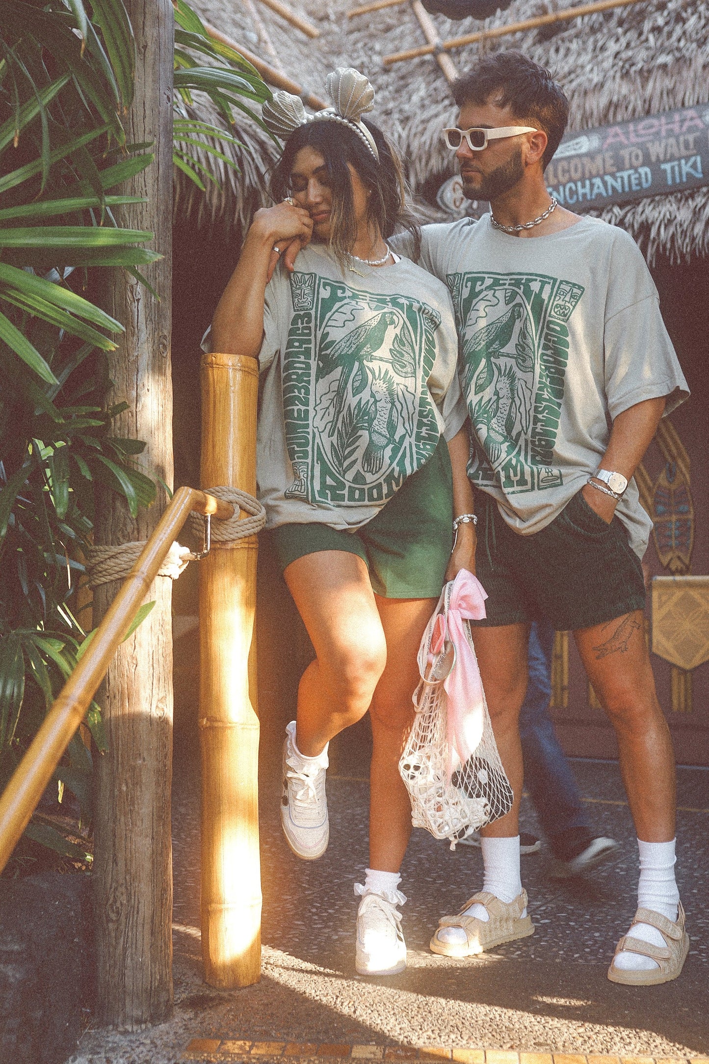 The Tiki Oversized Tee in Sage