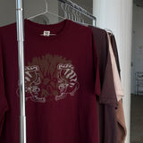 The Animal Kingdom Oversized Tee in Maroon