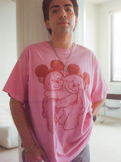 The Park Bears Oversized Tee in Pink