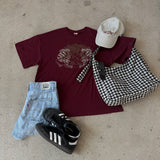 The Animal Kingdom Oversized Tee in Maroon