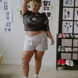The 8 Ball Baby Tee in Vintage Black