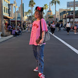 The Park Bears Oversized Tee in Pink
