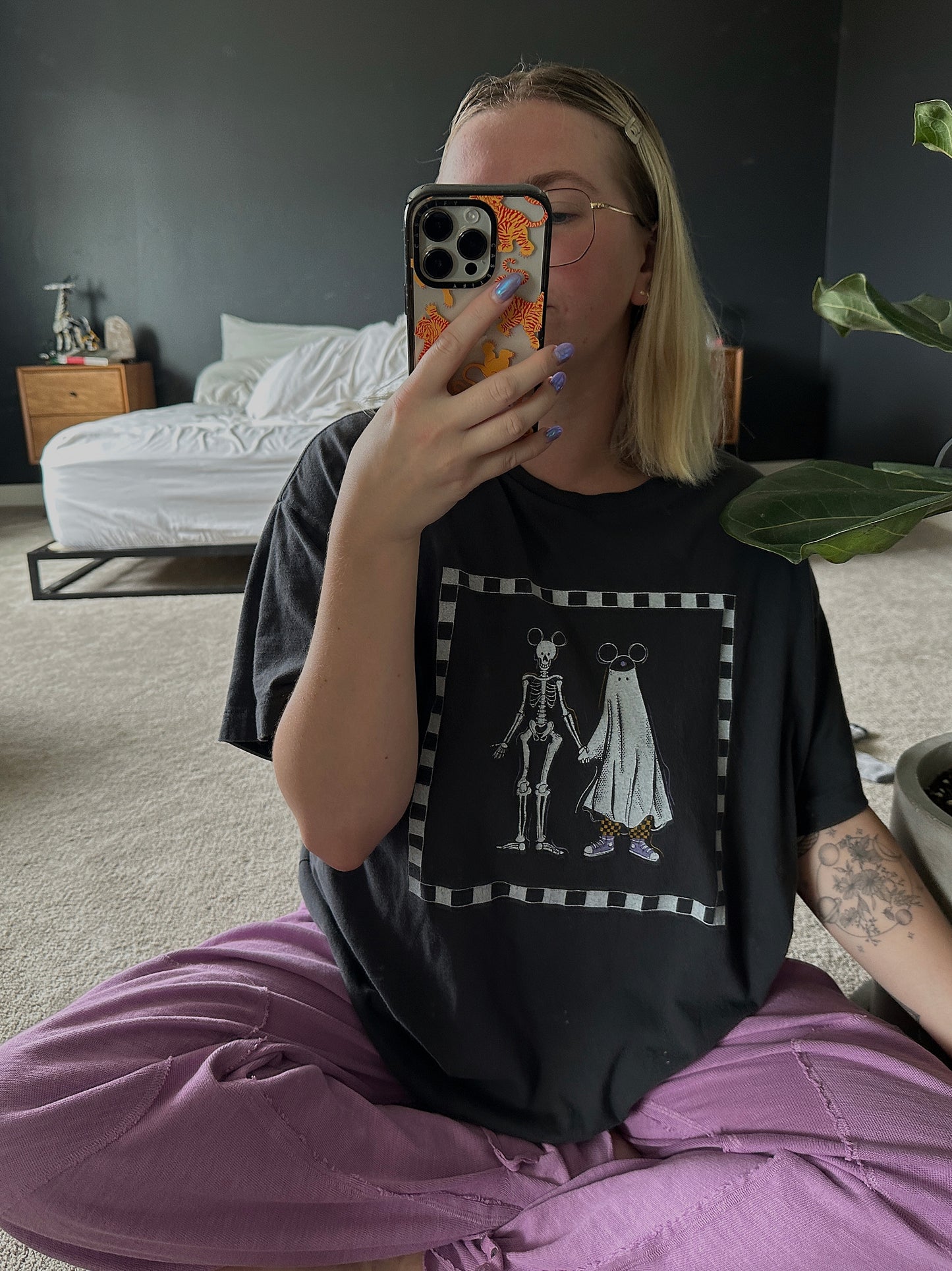 The Spooky Friends Oversized Tee in Vintage Black