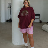 The Animal Kingdom Oversized Tee in Maroon