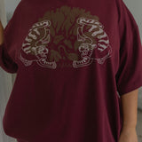 The Animal Kingdom Oversized Tee in Maroon