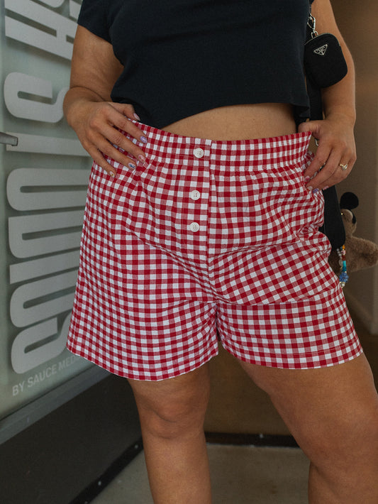 The Boxer Short in Red Gingham
