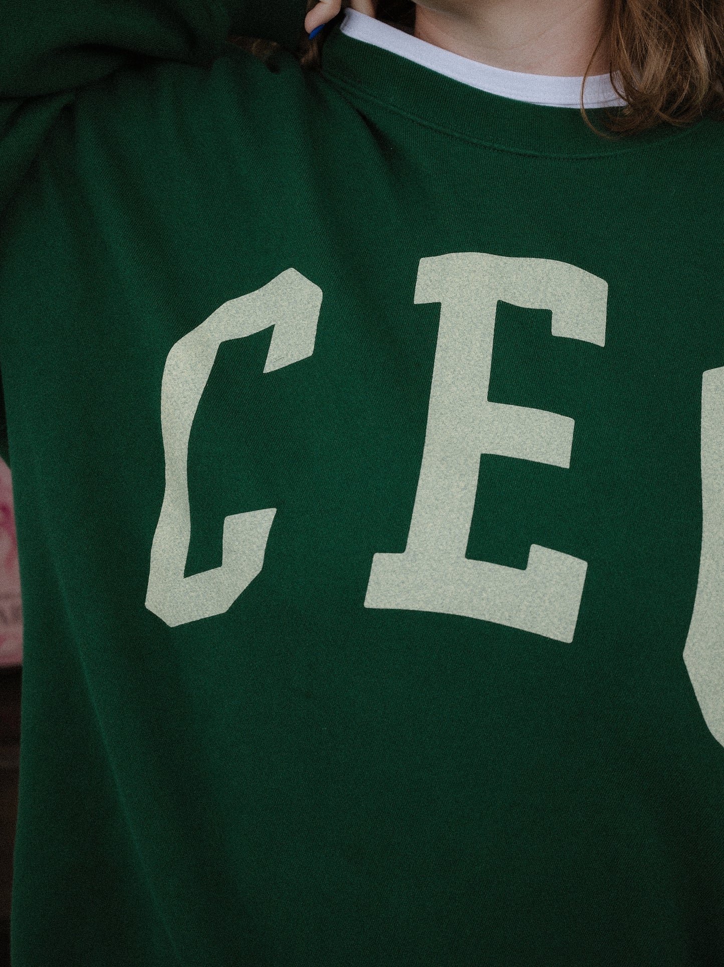 Kinzie Madsen x Subtle Dust: The CEO Oversized Crewneck in Emerald