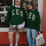 Kinzie Madsen x Subtle Dust: The CEO Oversized Crewneck in Emerald