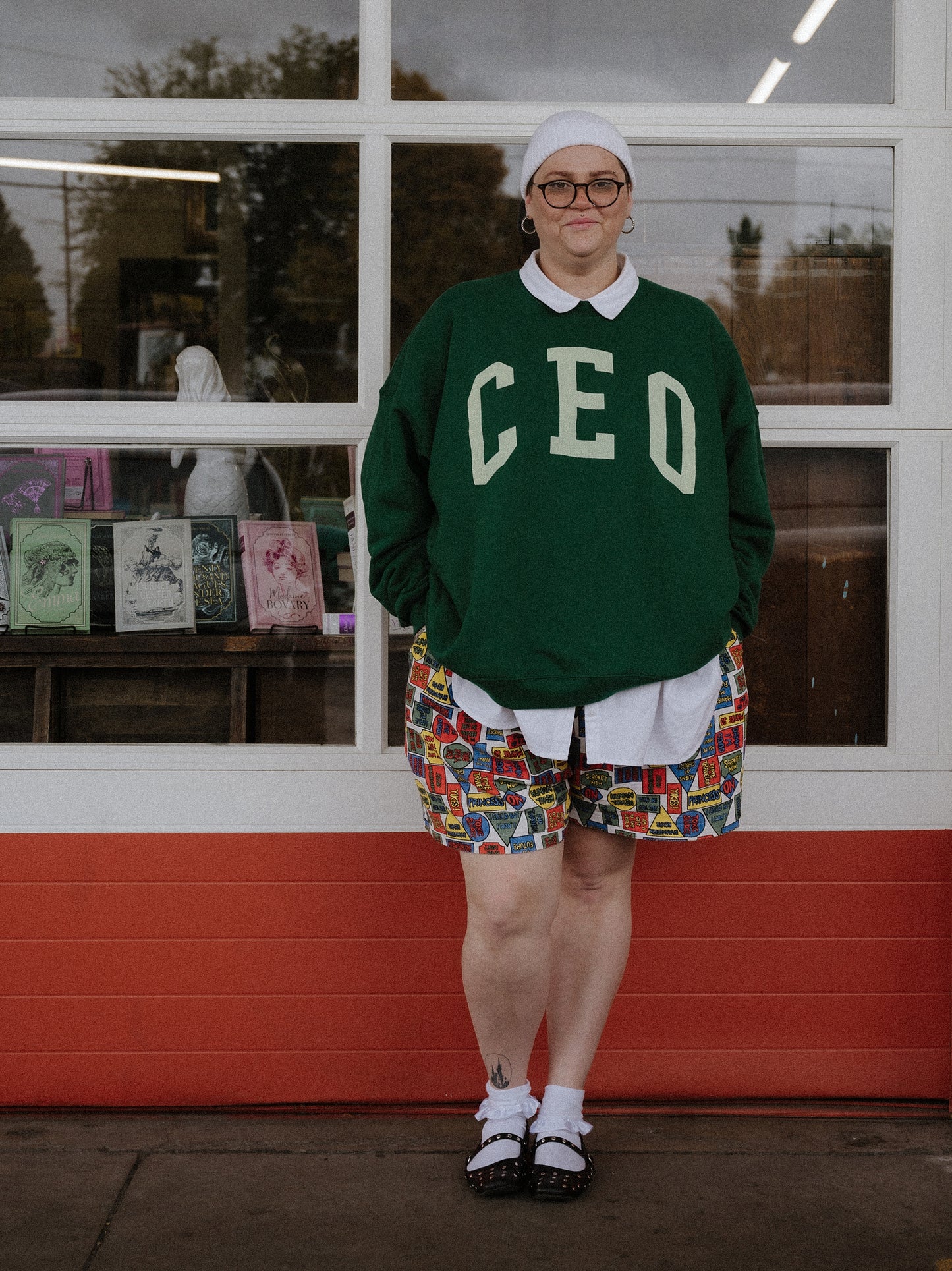 Kinzie Madsen x Subtle Dust: The CEO Oversized Crewneck in Emerald