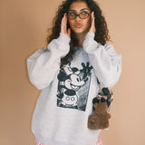 The Sketchbook Mouse Oversized Crewneck in Heather Grey