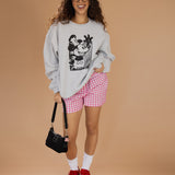 The Sketchbook Mouse Oversized Crewneck in Heather Grey