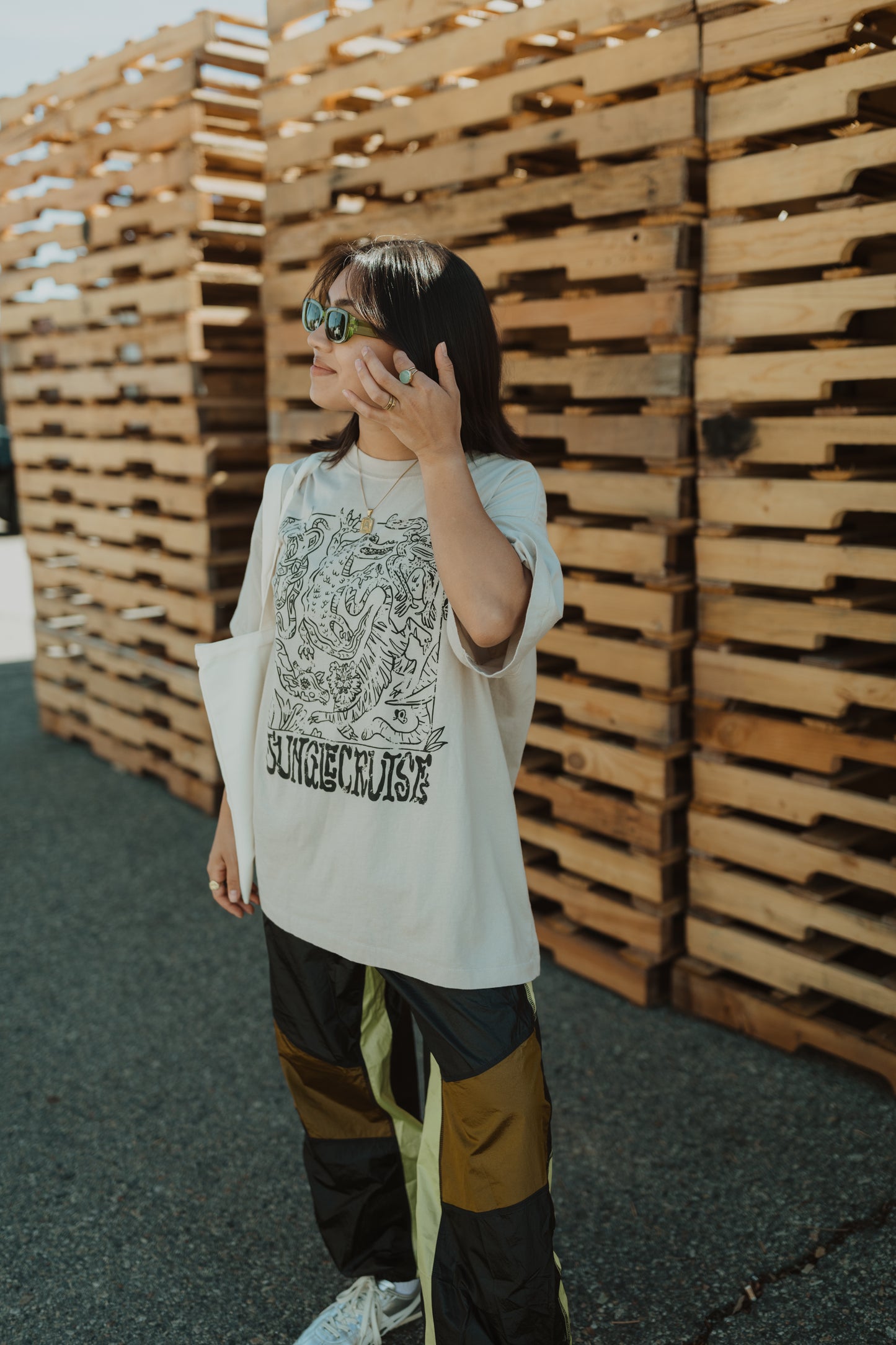 The Cruise Oversized Tee in Sand