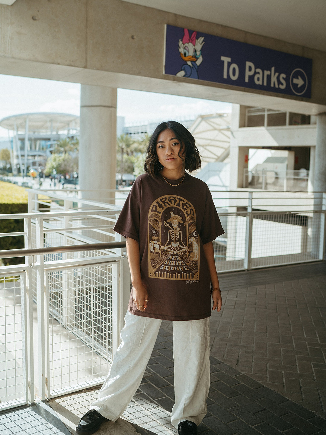 Unisex Oversized Mocha Small Logo Nude Tee main image 0