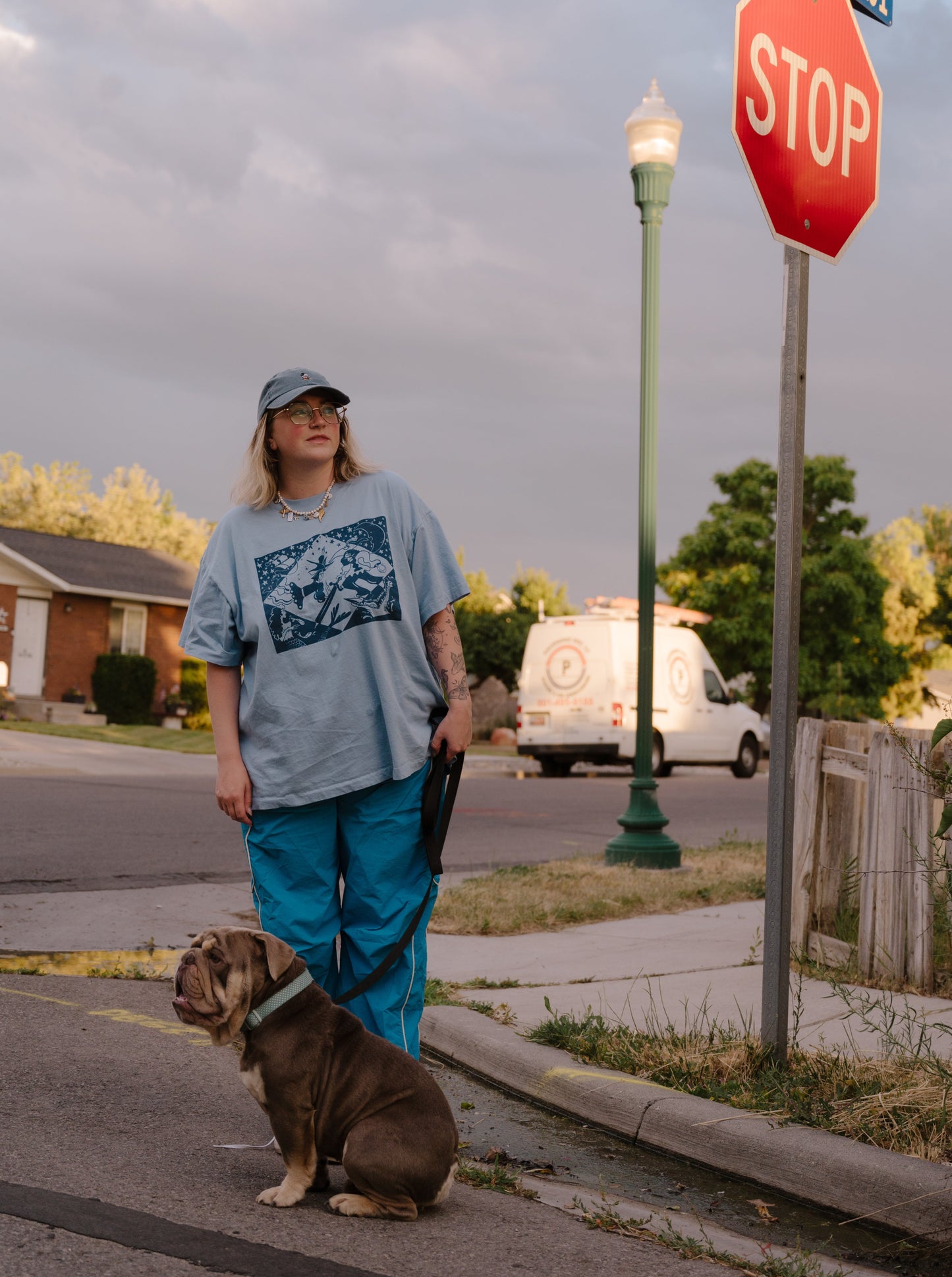 The Neverland Oversized Tee in Sky Blue