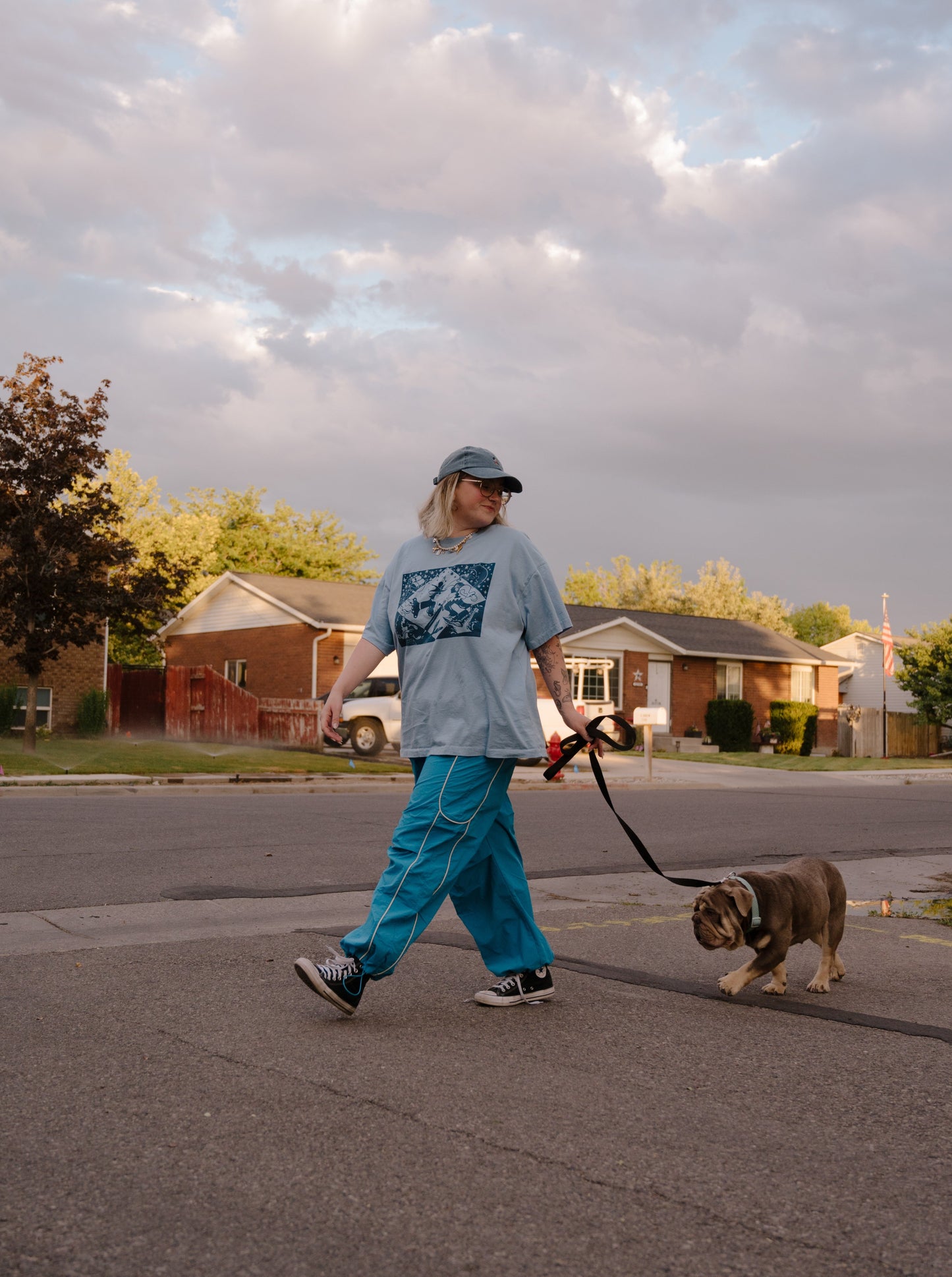 The Neverland Oversized Tee in Sky Blue