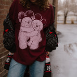 The Park Bears Oversized Tee in Maroon
