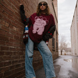 The Park Bears Oversized Tee in Maroon