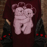 The Park Bears Oversized Tee in Maroon