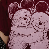 The Park Bears Oversized Tee in Maroon