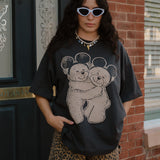 The Park Bears Oversized Tee in Vintage Black
