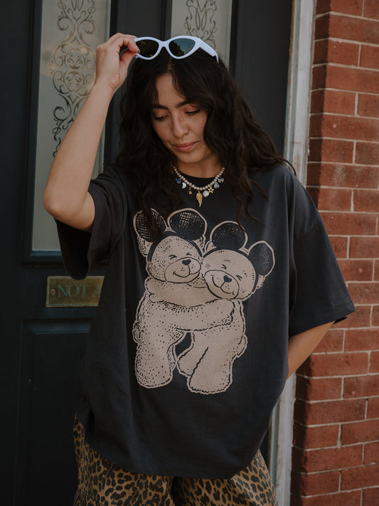 The Park Bears Oversized Tee in Vintage Black