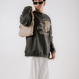 The Dreamer Bears Oversized Crewneck in Vintage Black