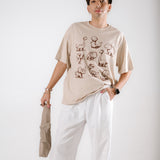 The AI Dino Oversized Tee in Sand