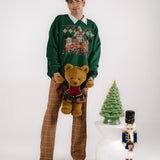 The Holiday Bears Oversized Crewneck in Emerald