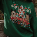 The Holiday Bears Oversized Crewneck in Emerald