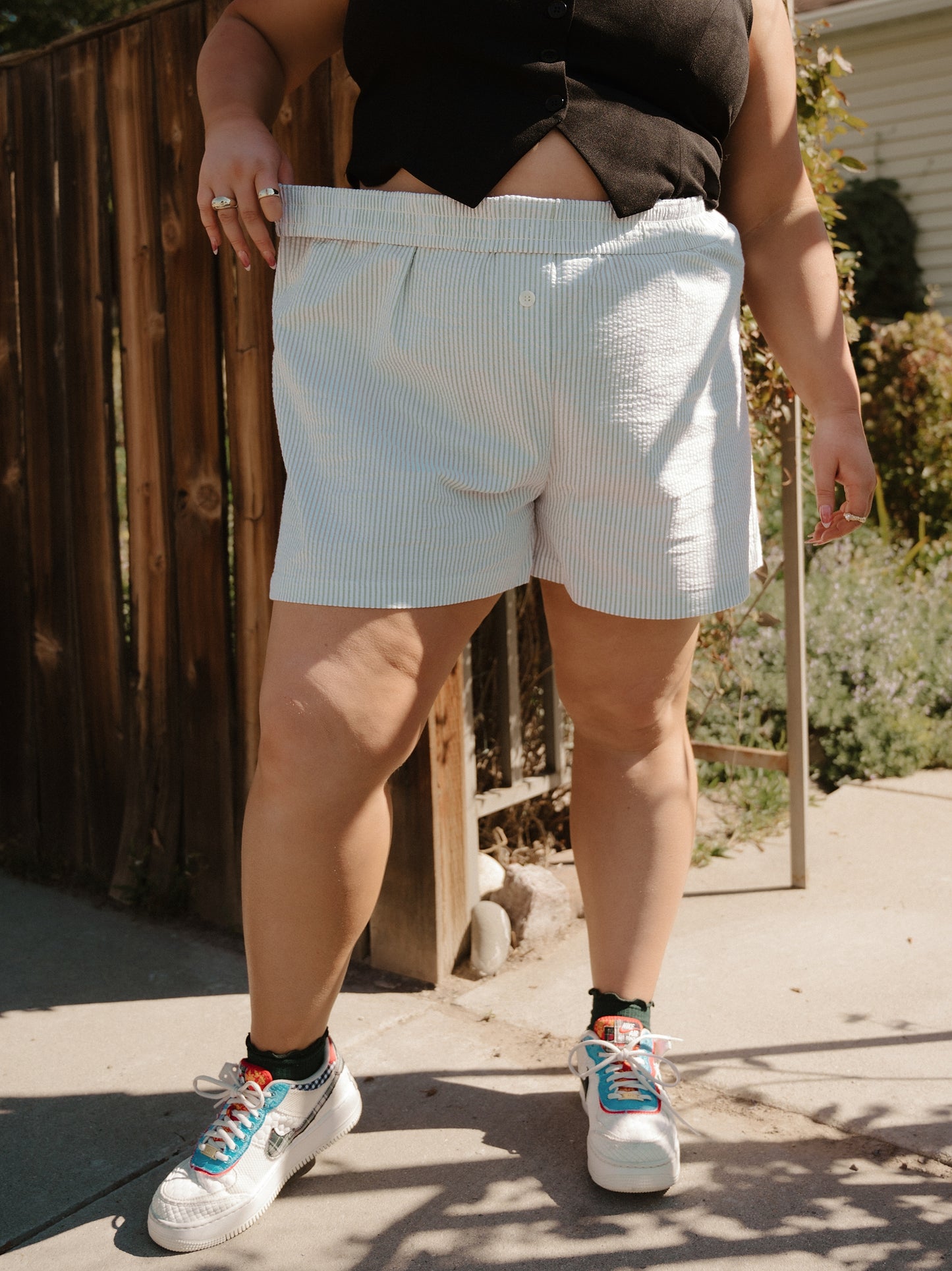 The Boxer Short in Green Stripe