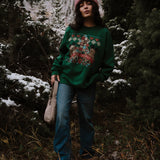 The Holiday Bears Oversized Crewneck in Emerald