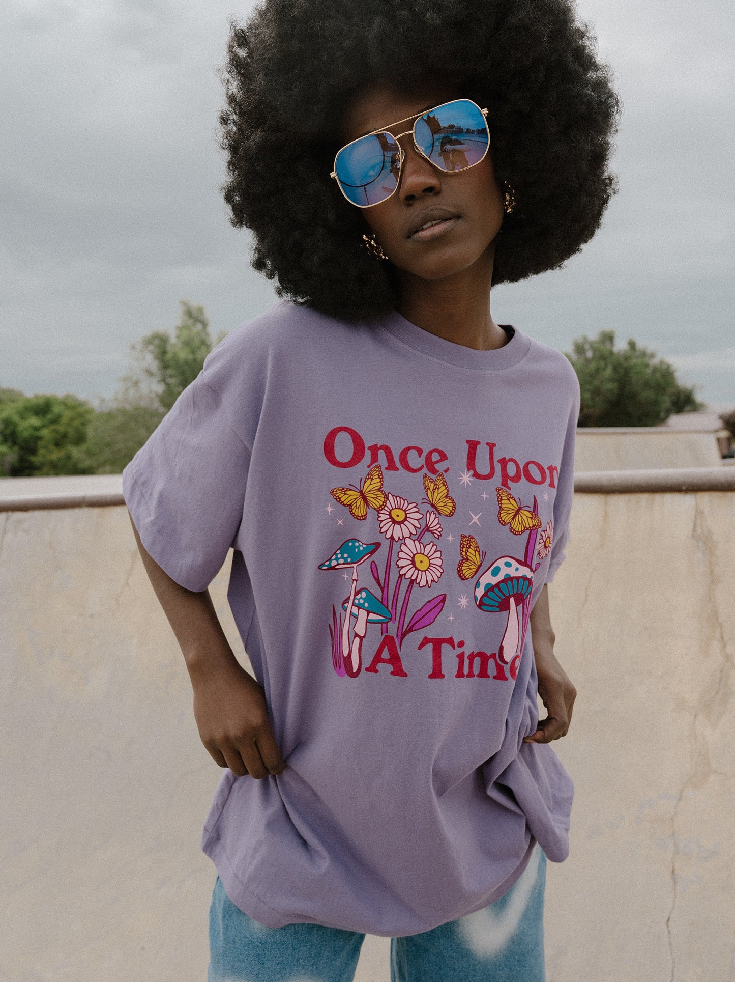 The Once Upon a Time Oversized Tee in Purple Haze