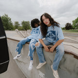 The Neverland Oversized Tee in Sky Blue