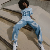 The Neverland Oversized Tee in Sky Blue