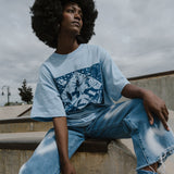 The Neverland Oversized Tee in Sky Blue