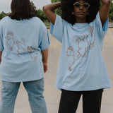 The Silly Ole Bear Oversized Tee in Sky Blue