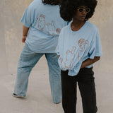 The Silly Ole Bear Oversized Tee in Sky Blue