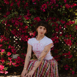 Desert Mouse x Subtle Dust: The Tender Ruffle Trim Baby Tee in White
