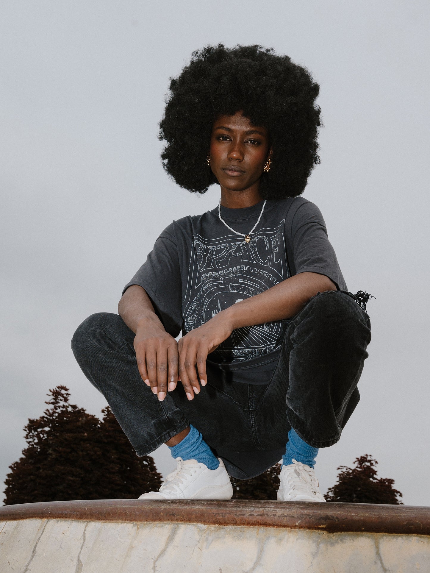 The Space Oversized Tee in Vintage Black