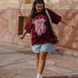 The Park Bears Oversized Tee in Maroon