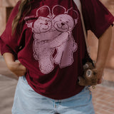 The Park Bears Oversized Tee in Maroon