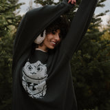 Shop Bibliophile x Subtle Dust: The Familiar Oversized Crewneck in Vintage Black