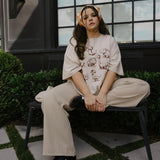 The AI Dino Oversized Tee in Sand