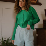The Boxer Short in Green Stripe